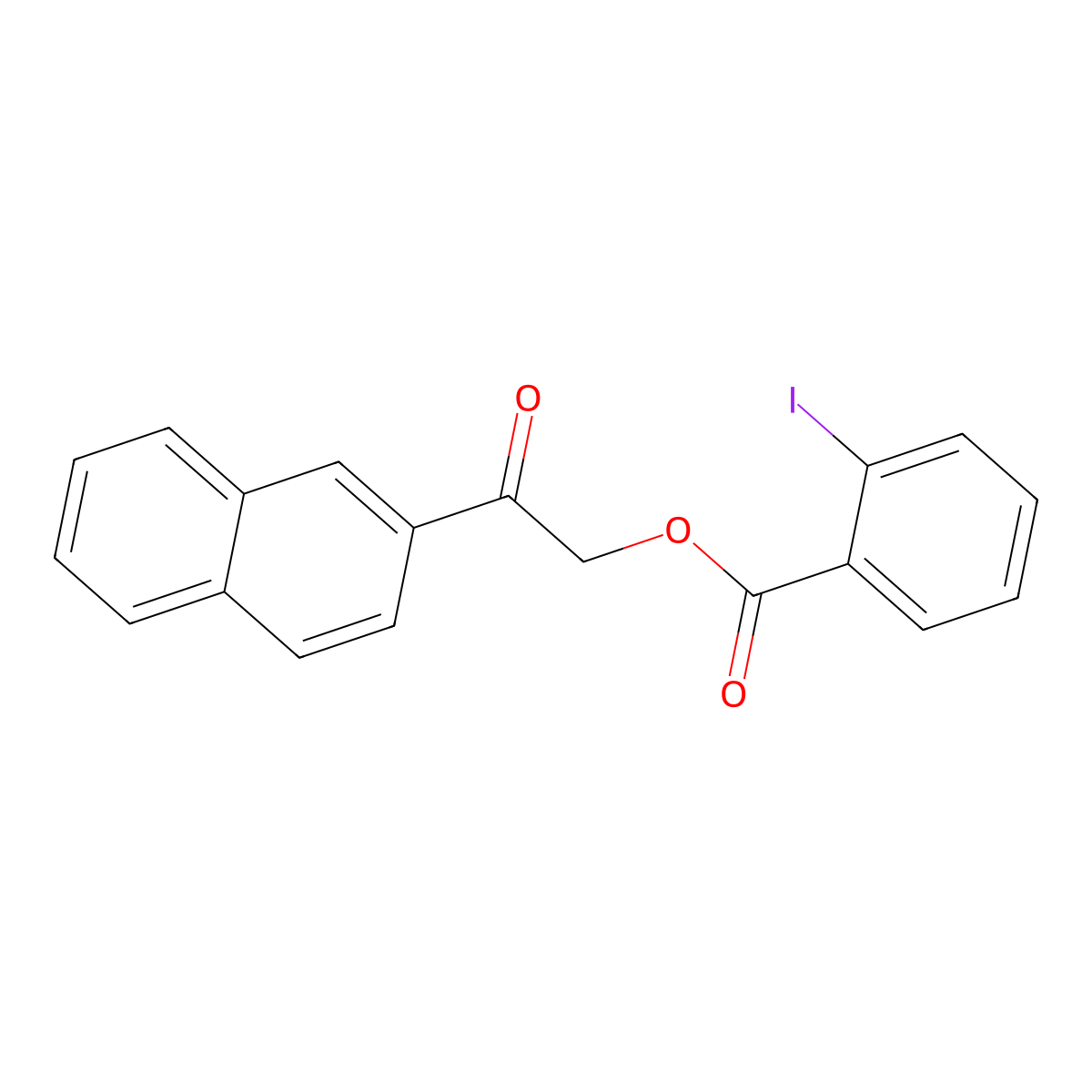 2-(2-Naphthyl)-2-oxoethyl 2-iodobenzoate molecular structure, CAS 516468-63-6