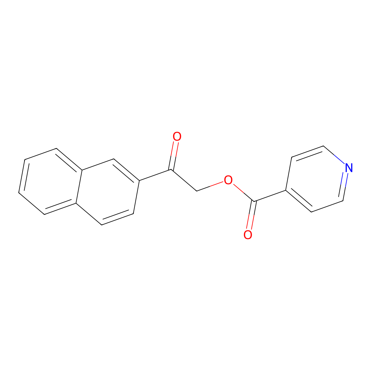 2-(2-Naphthyl)-2-oxoethyl isonicotinate molecular structure, CAS 516468-64-7