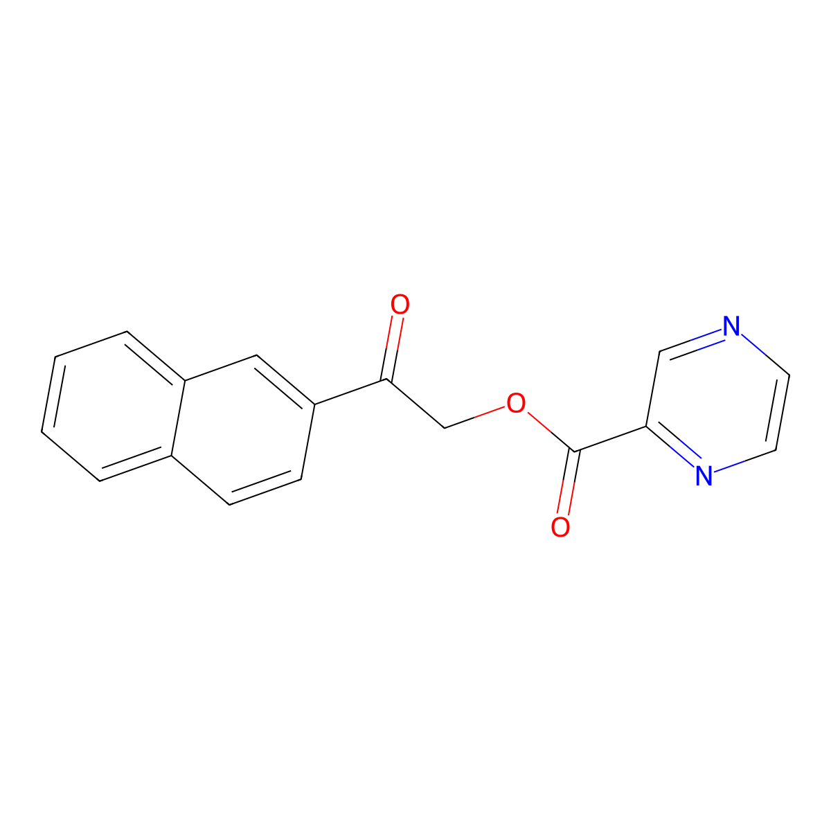 2-(Naphthalen-2-yl)-2-oxoethyl pyrazine-2-carboxylate molecular structure, CAS 516468-65-8