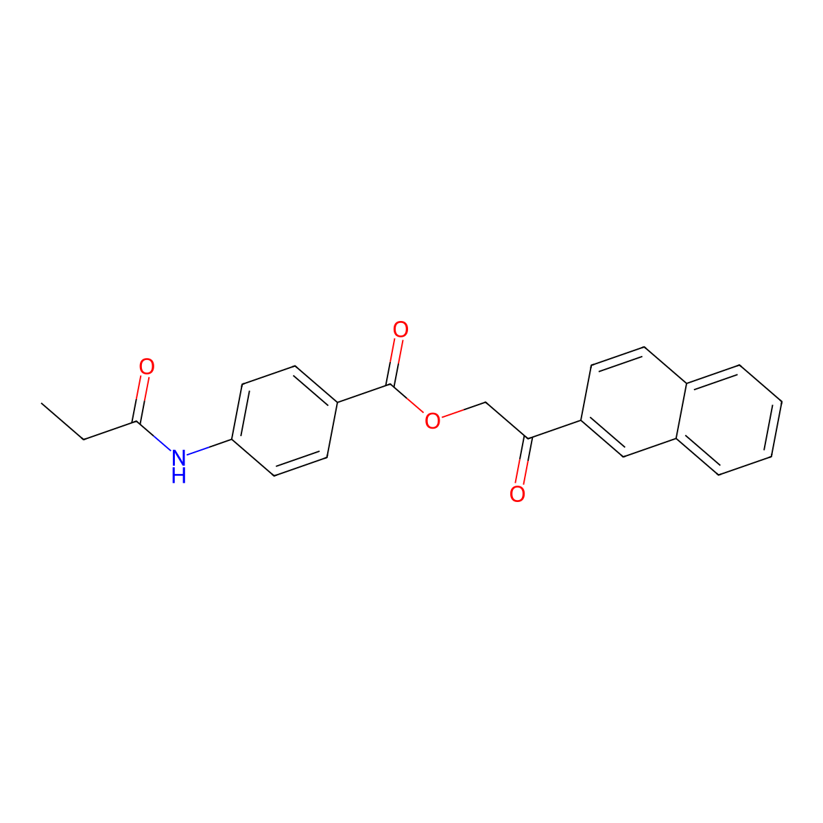 2-(2-Naphthyl)-2-oxoethyl 4-(propionylamino)benzoate molecular structure, CAS 516468-69-2