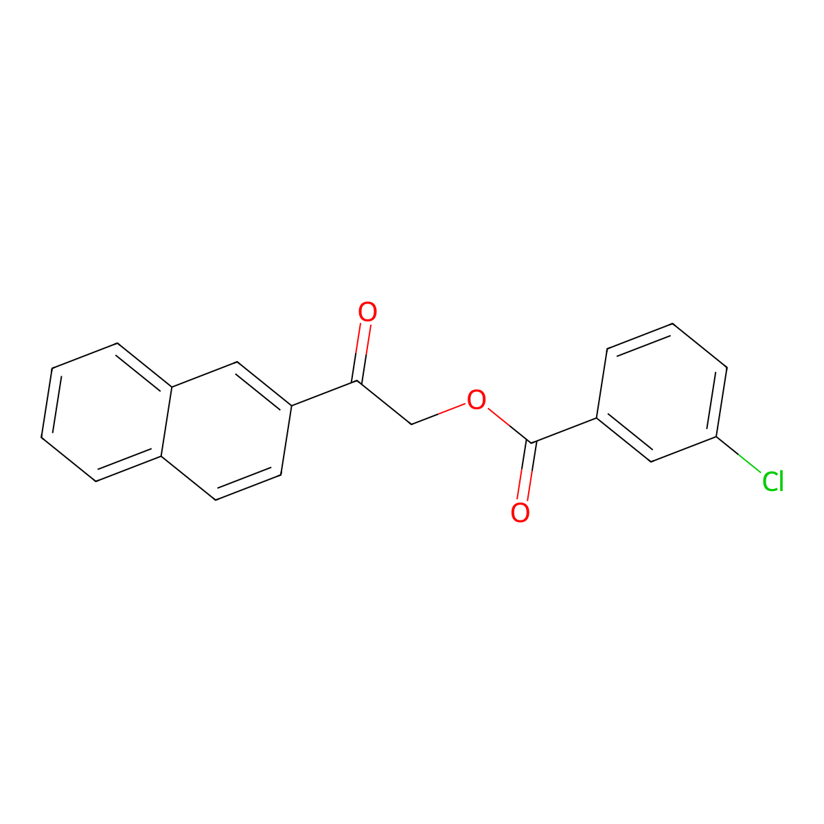 2-(2-Naphthyl)-2-oxoethyl 3-chlorobenzoate molecular structure, CAS 516468-80-7