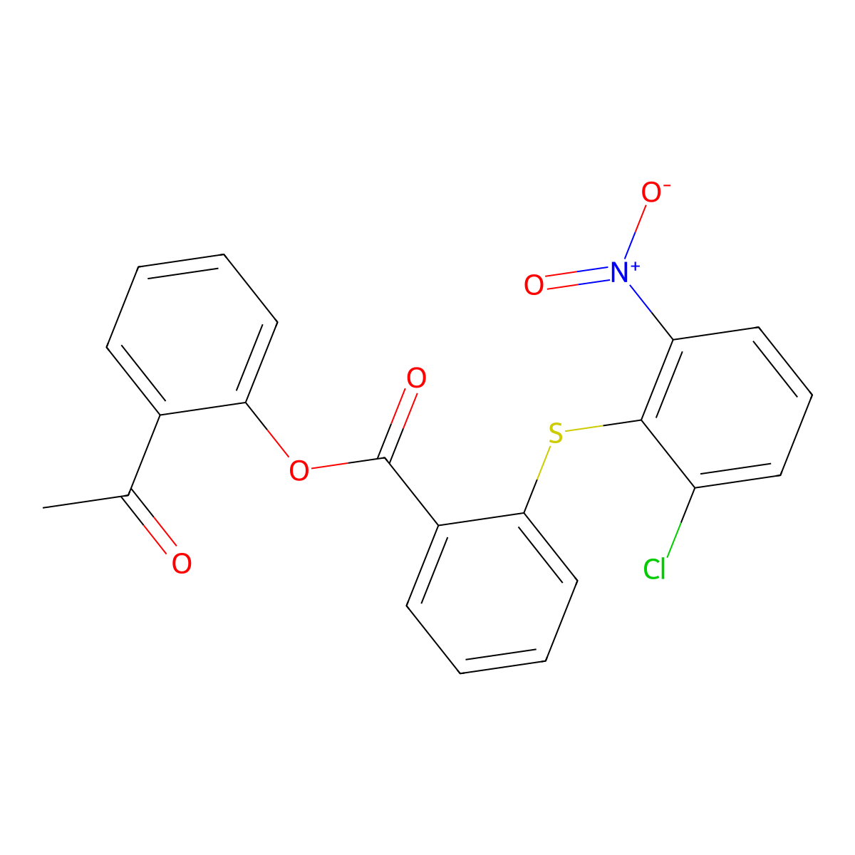 (2-Acetylphenyl) 2-(2-chloro-6-nitrophenyl)sulfanylbenzoate molecular structure, CAS 516469-02-6