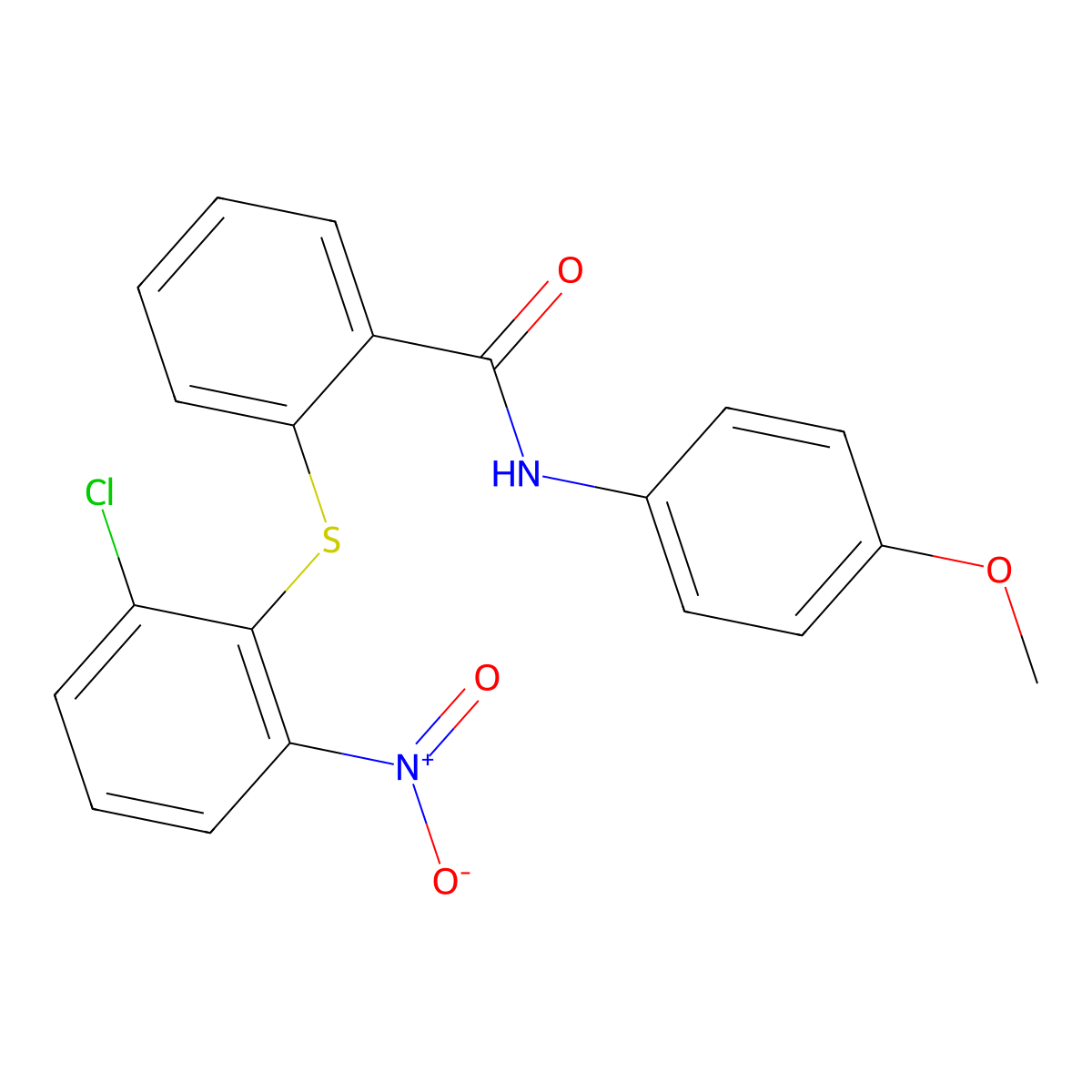 2-(2-chloro-6-nitrophenyl)sulfanyl-N-(4-methoxyphenyl)benzamide molecular structure, CAS 516469-07-1