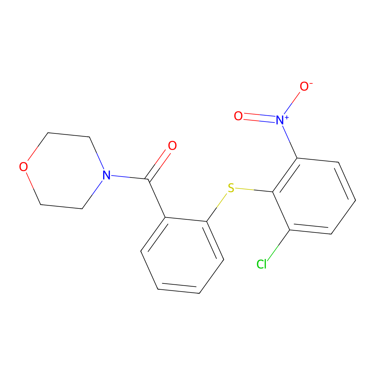 [2-(2-Chloro-6-nitrophenyl)sulfanylphenyl]-morpholin-4-ylmethanone molecular structure, CAS 516469-15-1