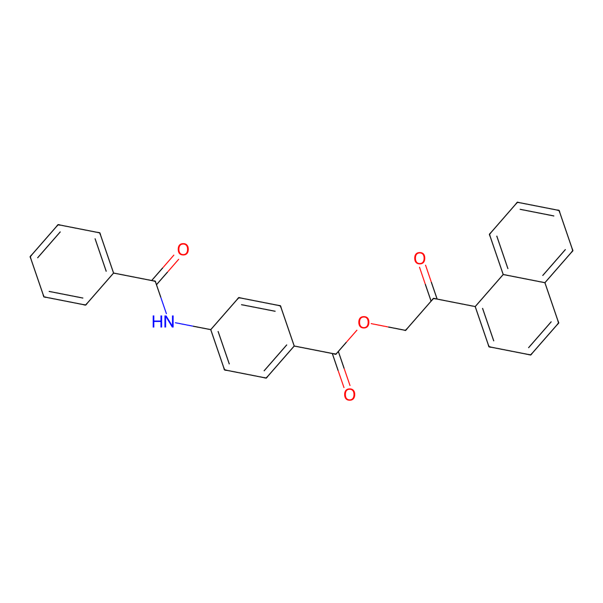 (2-Naphthalen-1-yl-2-oxoethyl) 4-benzamidobenzoate molecular structure, CAS 516469-25-3