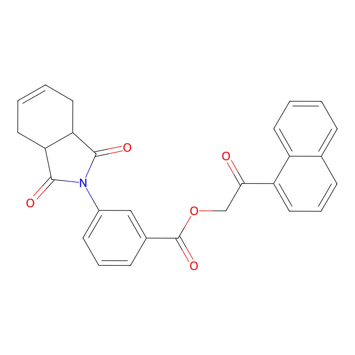 2-(1-naphthyl)-2-oxoethyl 3-(1,3-dioxo-1,3,3a,4,7,7a-hexahydro-2H-isoindol-2-yl)benzoate molecular structure, CAS 516469-27-5