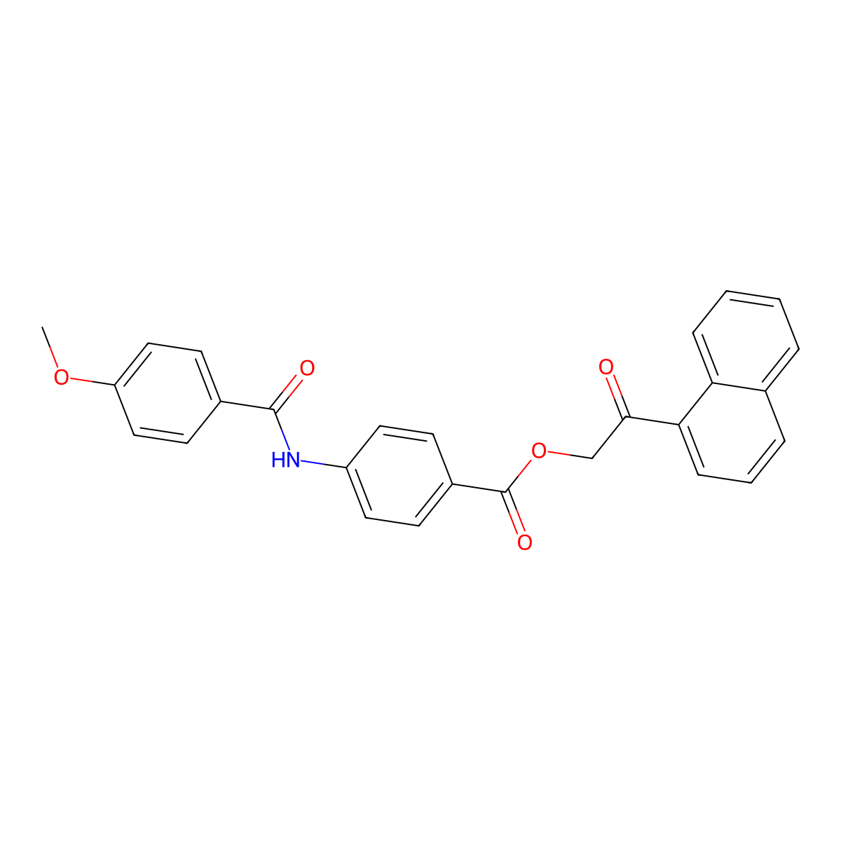 2-(1-Naphthyl)-2-oxoethyl 4-[(4-methoxybenzoyl)amino]benzoate molecular structure, CAS 516469-29-7