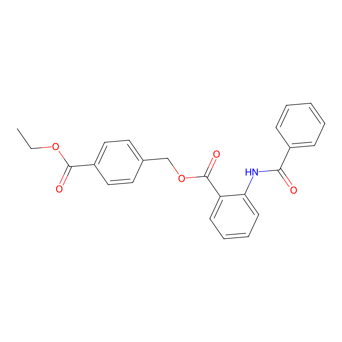(4-Ethoxycarbonylphenyl)methyl 2-benzamidobenzoate molecular structure, CAS 516469-50-4