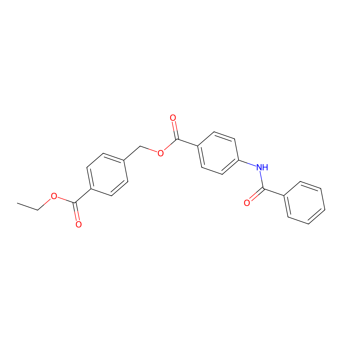Ethyl 4-[(4-benzamidobenzoyl)oxymethyl]benzoate molecular structure, CAS 516469-51-5