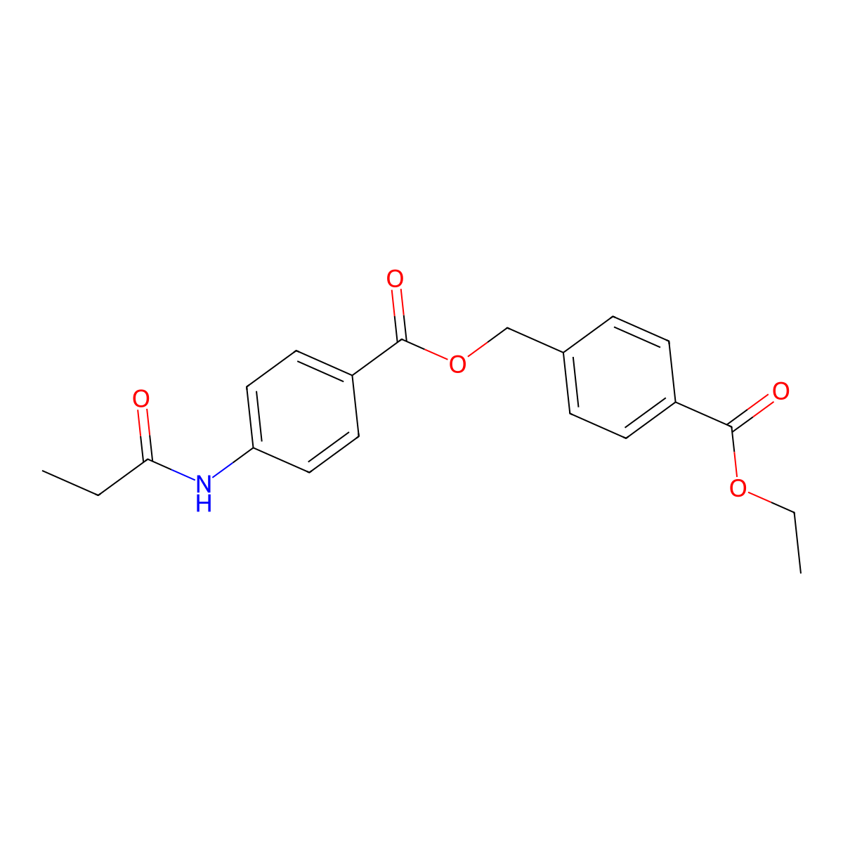 4-(Ethoxycarbonyl)benzyl 4-(propionylamino)benzoate molecular structure, CAS 516469-53-7