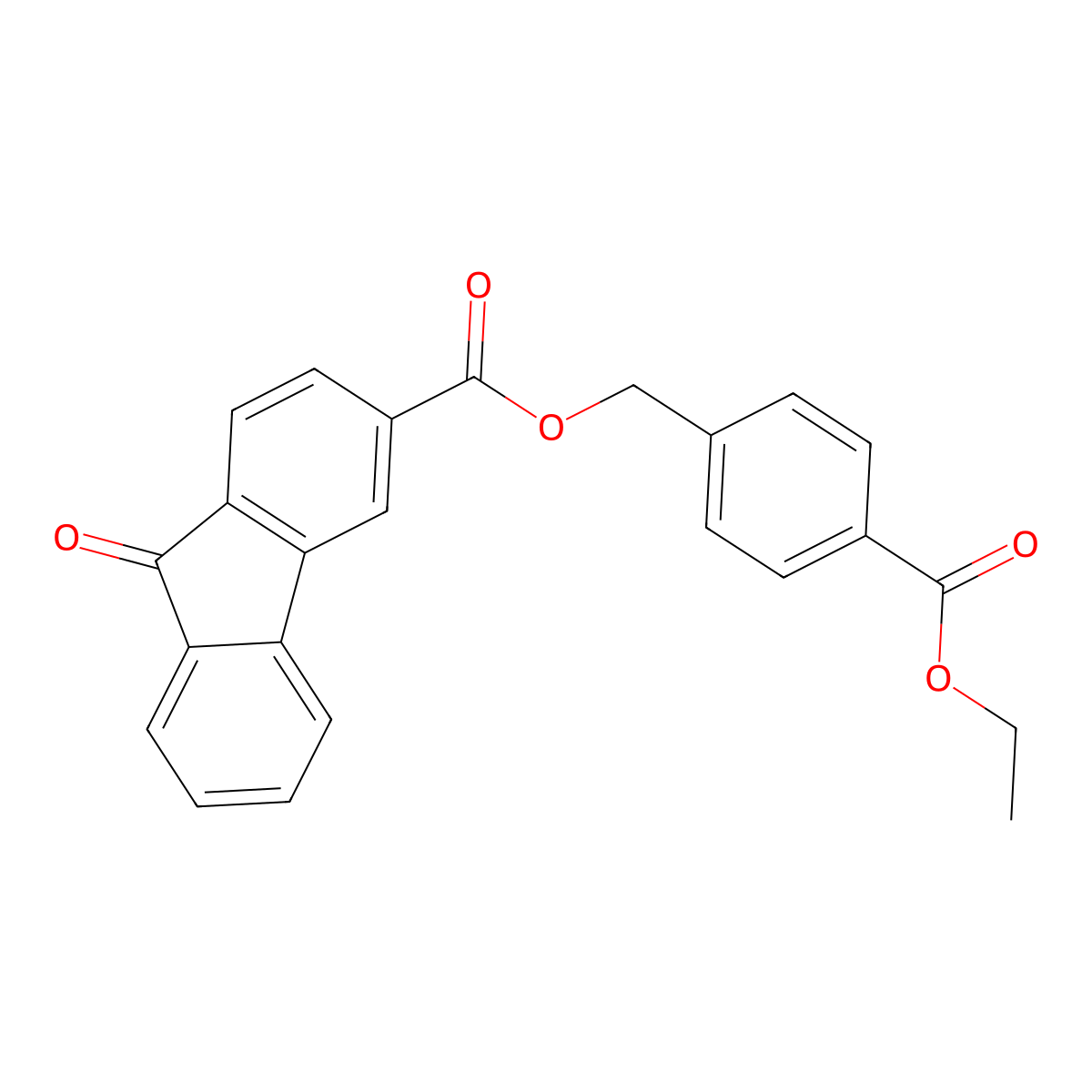 4-(ethoxycarbonyl)benzyl 9-oxo-9H-fluorene-3-carboxylate molecular structure, CAS 516469-55-9