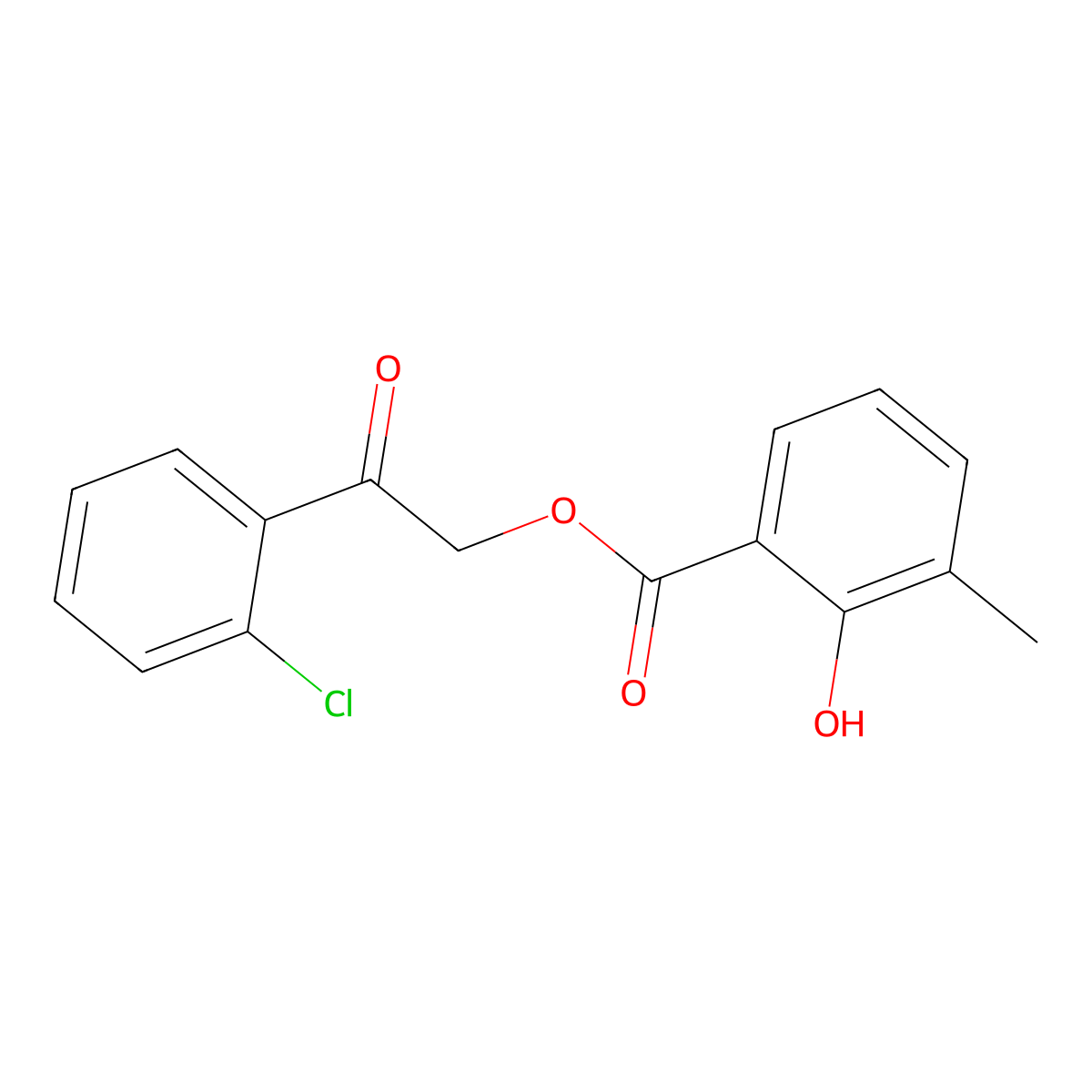 2-(2-Chlorophenyl)-2-oxoethyl 2-hydroxy-3-methylbenzoate molecular structure, CAS 516469-79-7
