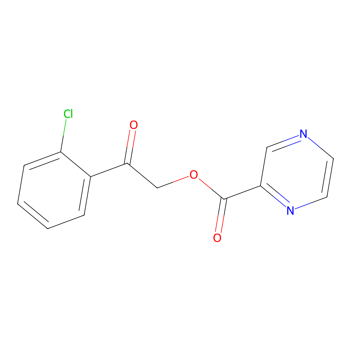 2-(2-Chlorophenyl)-2-oxoethyl pyrazine-2-carboxylate molecular structure, CAS 516469-81-1