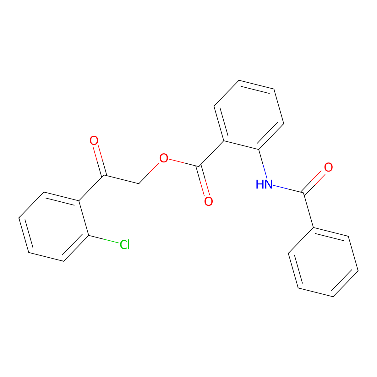 2-(2-Chlorophenyl)-2-oxoethyl 2-(benzoylamino)benzoate molecular structure, CAS 516469-82-2
