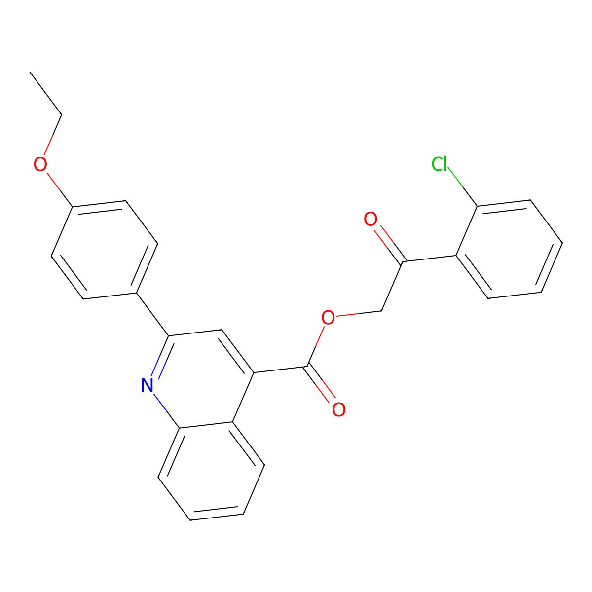 2-(2-Chlorophenyl)-2-oxoethyl 2-(4-ethoxyphenyl)-4-quinolinecarboxylate molecular structure, CAS 516469-84-4