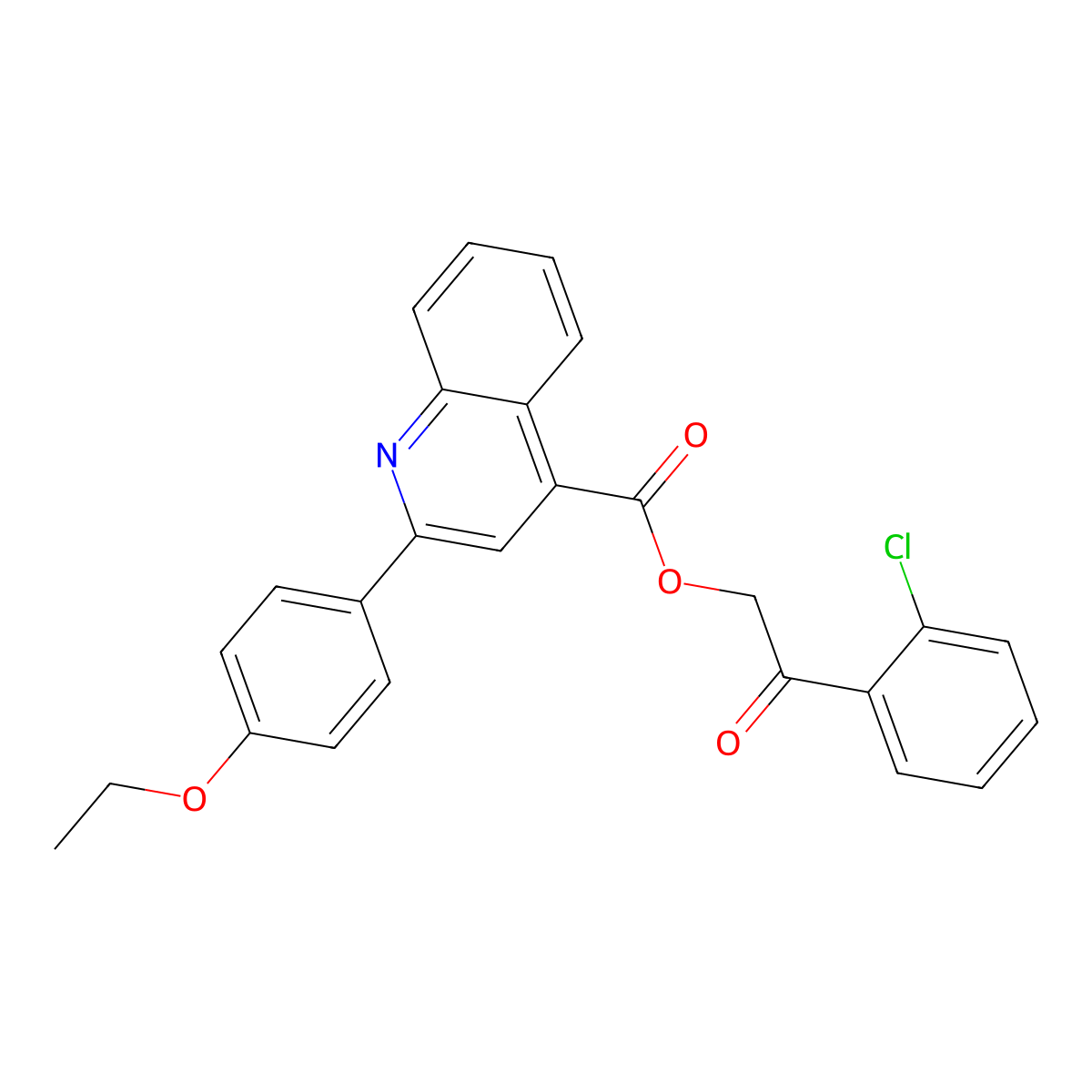 2-(2-Chlorophenyl)-2-oxoethyl 2-(4-ethoxyphenyl)-4-quinolinecarboxylate molecular structure, CAS 516469-84-4