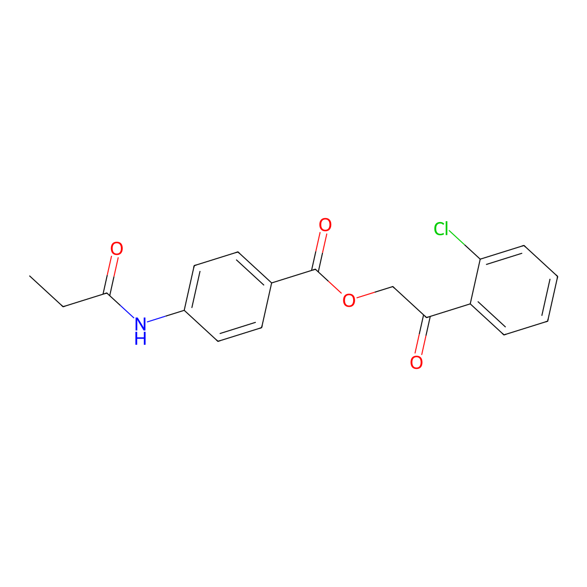 2-(2-Chlorophenyl)-2-oxoethyl 4-(propionylamino)benzoate molecular structure, CAS 516469-85-5
