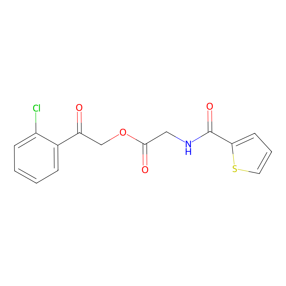 2-(2-Chlorophenyl)-2-oxoethyl 2-(2-thienylcarbonylamino)acetate molecular structure, CAS 516469-87-7