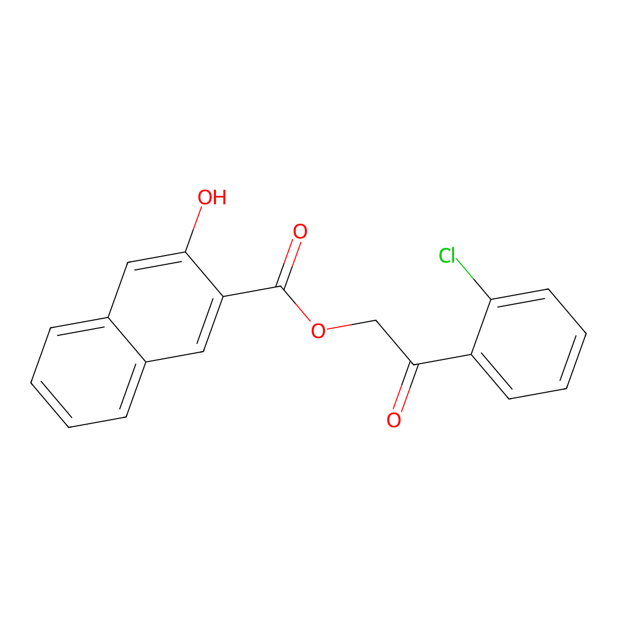 2-(2-Chlorophenyl)-2-oxoethyl 3-hydroxy-2-naphthoate molecular structure, CAS 516469-88-8