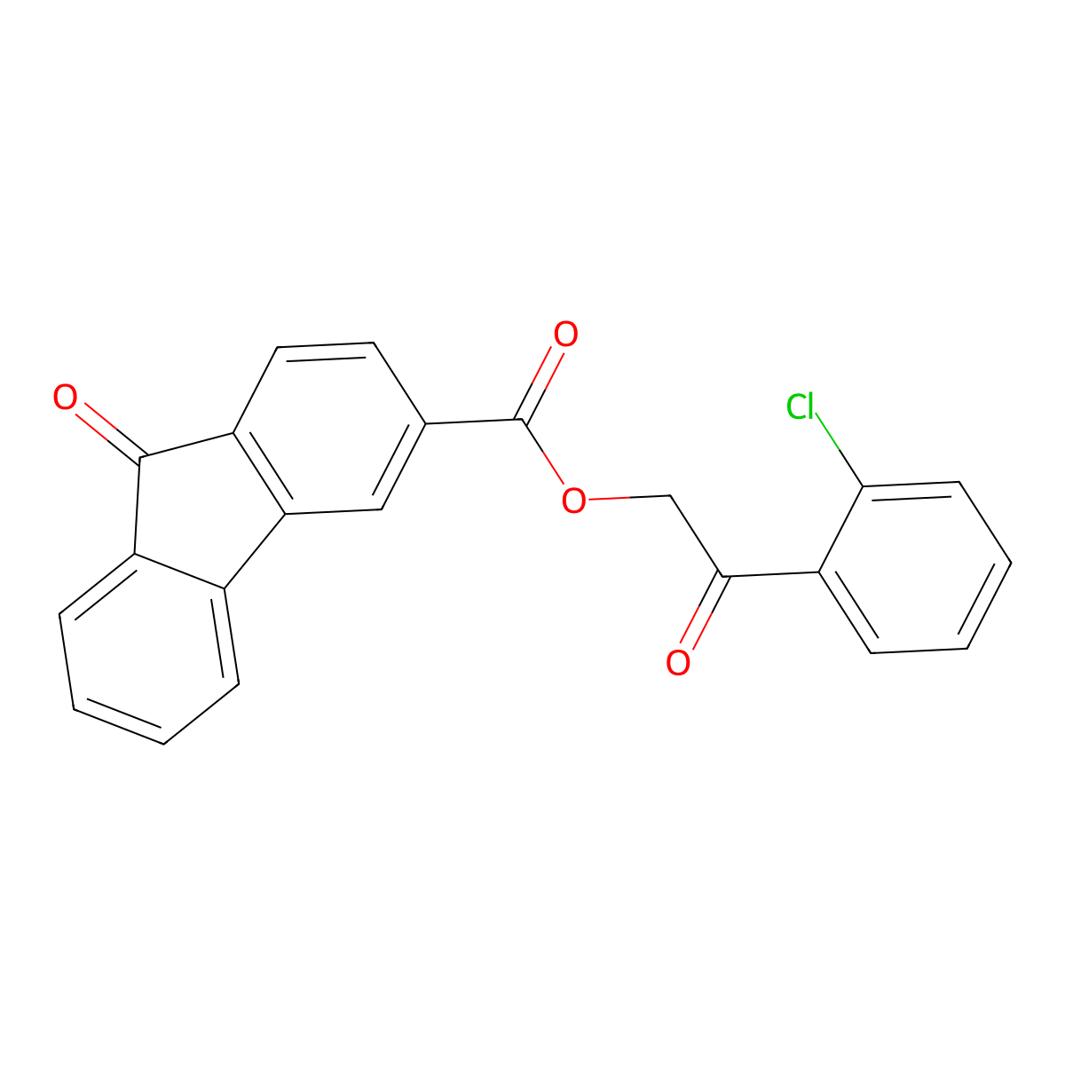 2-(2-chlorophenyl)-2-oxoethyl 9-oxo-9H-fluorene-3-carboxylate molecular structure, CAS 516469-89-9