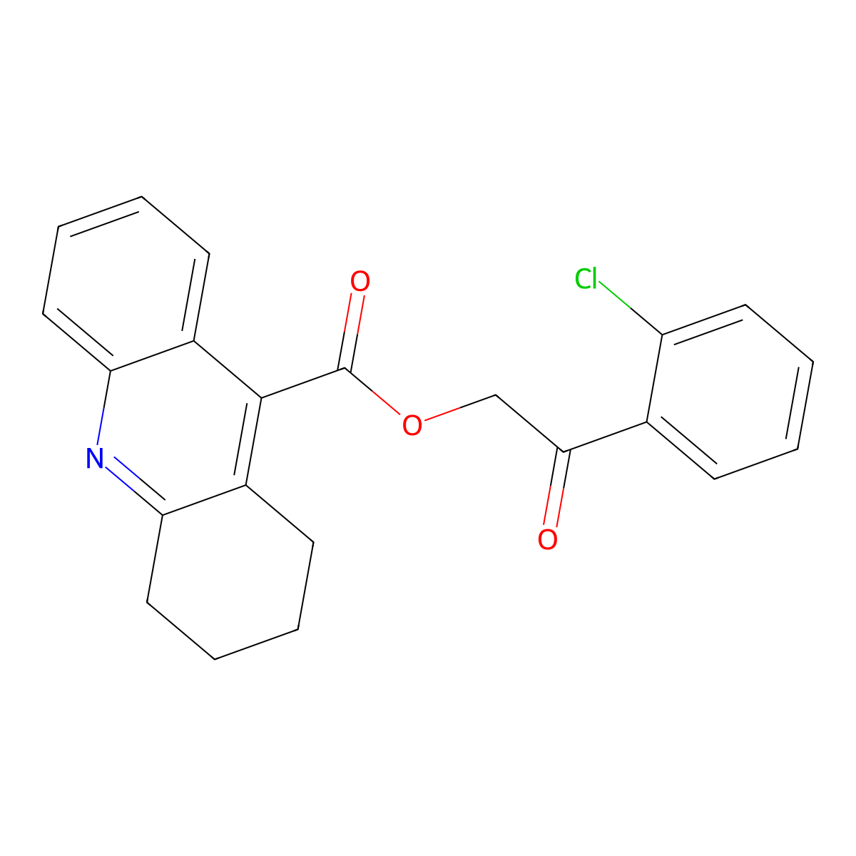 2-(2-Chlorophenyl)-2-oxoethyl 1,2,3,4-tetrahydro-9-acridinecarboxylate molecular structure, CAS 516469-90-2
