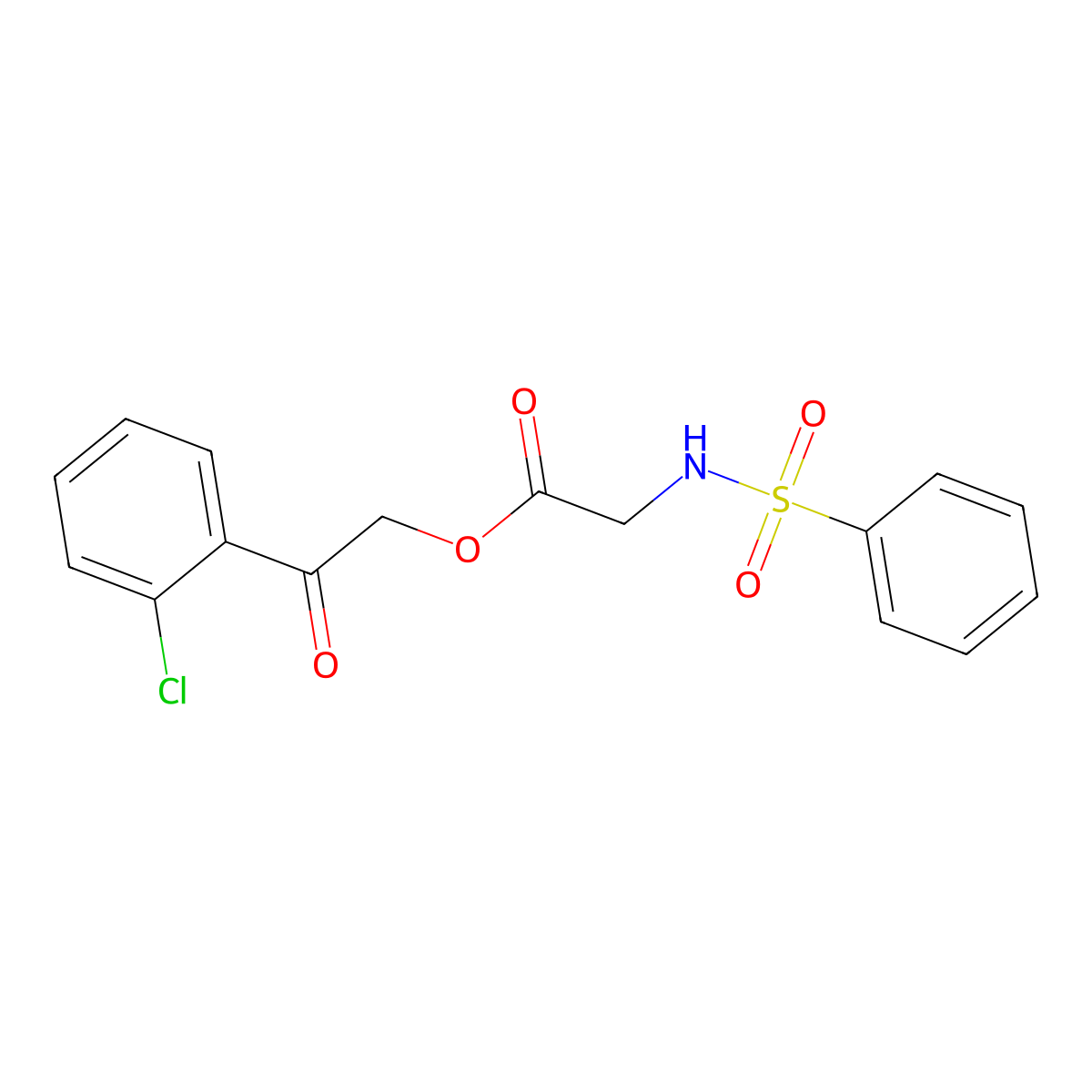 2-(2-Chlorophenyl)-2-oxoethyl 2-(phenylsulfonamido)acetate molecular structure, CAS 516470-00-1