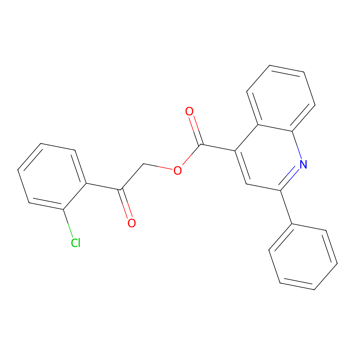 2-(2-Chlorophenyl)-2-oxoethyl 2-phenyl-4-quinolinecarboxylate molecular structure, CAS 516470-02-3