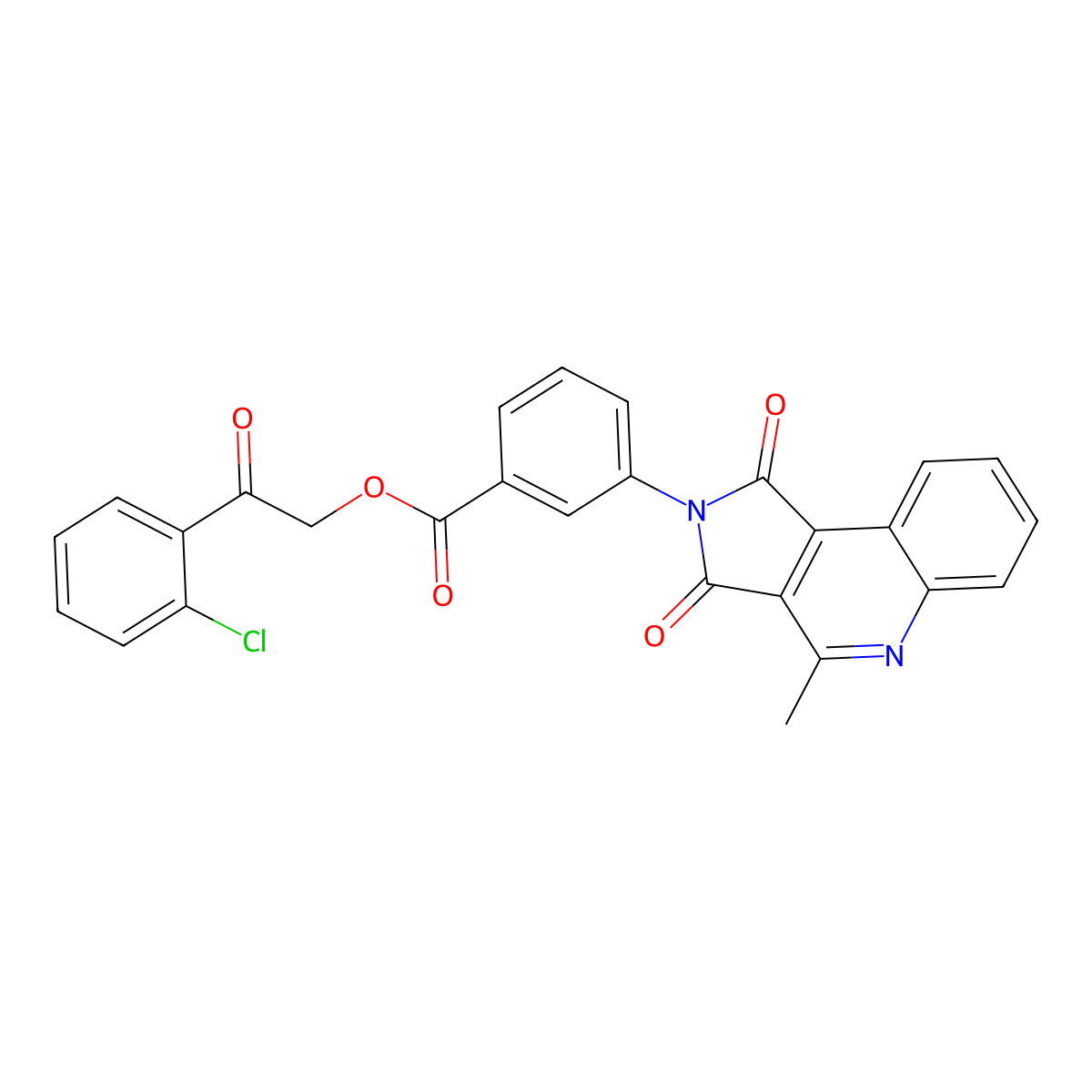 [2-(2-Chlorophenyl)-2-oxoethyl] 3-(4-methyl-1,3-dioxopyrrolo[3,4-c]quinolin-2-yl)benzoate molecular structure, CAS 516470-04-5