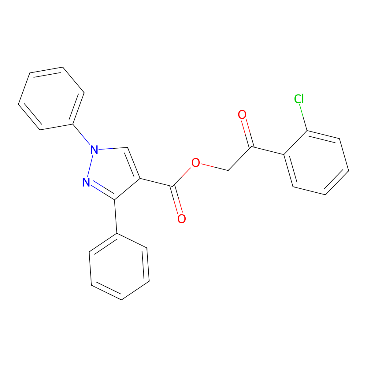 2-(2-chlorophenyl)-2-oxoethyl 1,3-diphenyl-1H-pyrazole-4-carboxylate molecular structure, CAS 516470-05-6