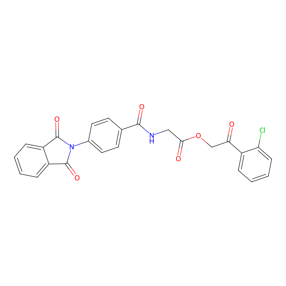 2-(2-Chlorophenyl)-2-oxoethyl 2-(4-(1,3-dioxoisoindolin-2-yl)benzamido)acetate molecular structure, CAS 516470-09-0