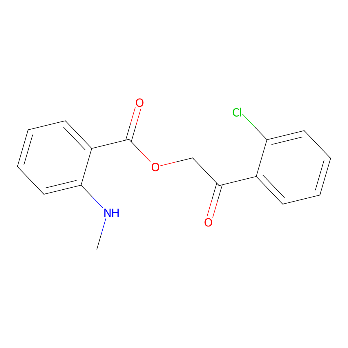 2-(2-Chlorophenyl)-2-oxoethyl 2-(methylamino)benzoate molecular structure, CAS 516470-12-5