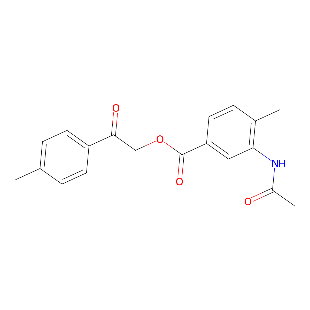 2-(4-Methylphenyl)-2-oxoethyl 3-(acetylamino)-4-methylbenzoate molecular structure, CAS 516470-20-5
