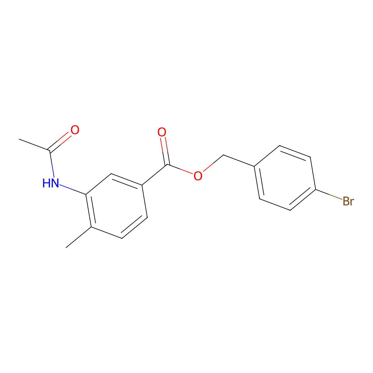 4-Bromobenzyl 3-(acetylamino)-4-methylbenzoate molecular structure, CAS 516470-25-0