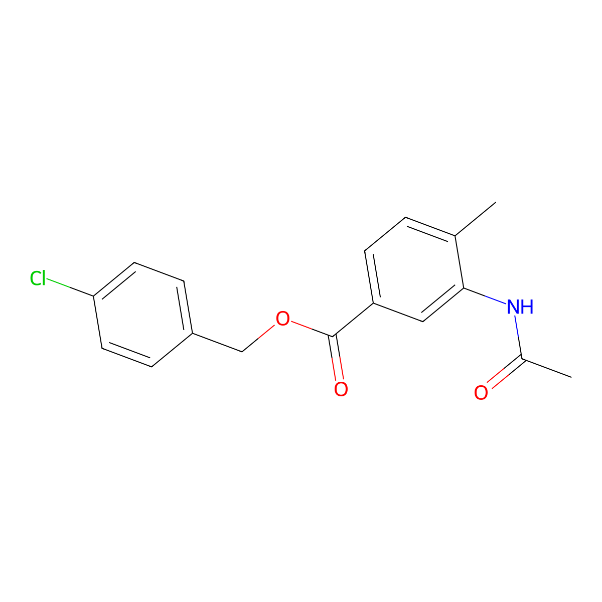 4-Chlorobenzyl 3-(acetylamino)-4-methylbenzoate molecular structure, CAS 516470-26-1
