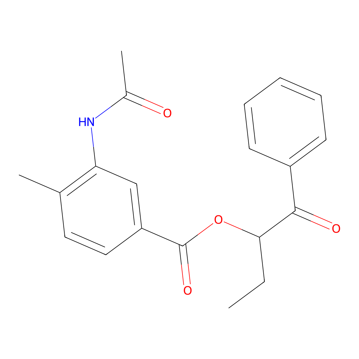 1-Benzoylpropyl 3-(acetylamino)-4-methylbenzoate molecular structure, CAS 516470-27-2