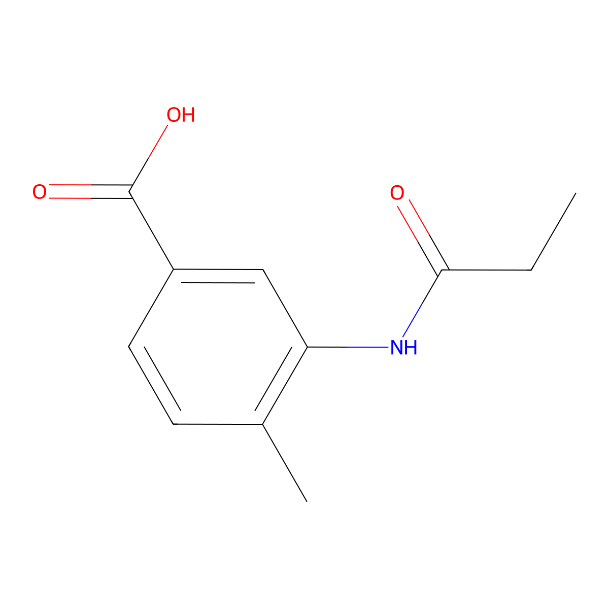 4-methyl-3-(propanoylamino)benzoic Acid molecular structure, CAS 516470-29-4