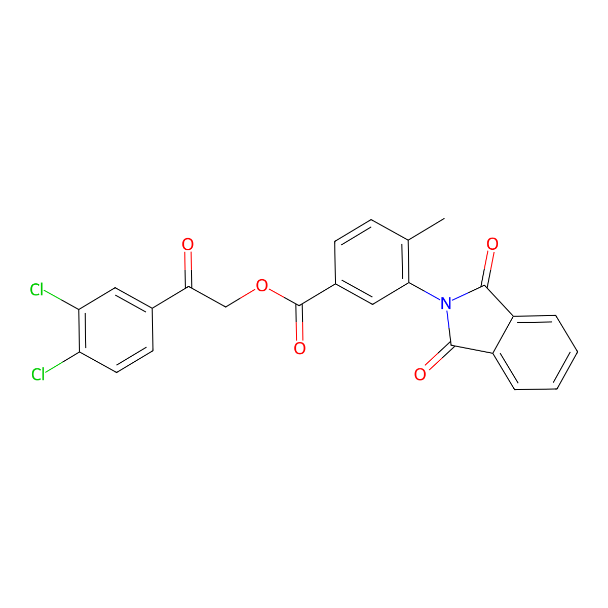 2-(3,4-dichlorophenyl)-2-oxoethyl 3-(1,3-dioxo-1,3-dihydro-2H-isoindol-2-yl)-4-methylbenzoate molecular structure, CAS 516470-36-3