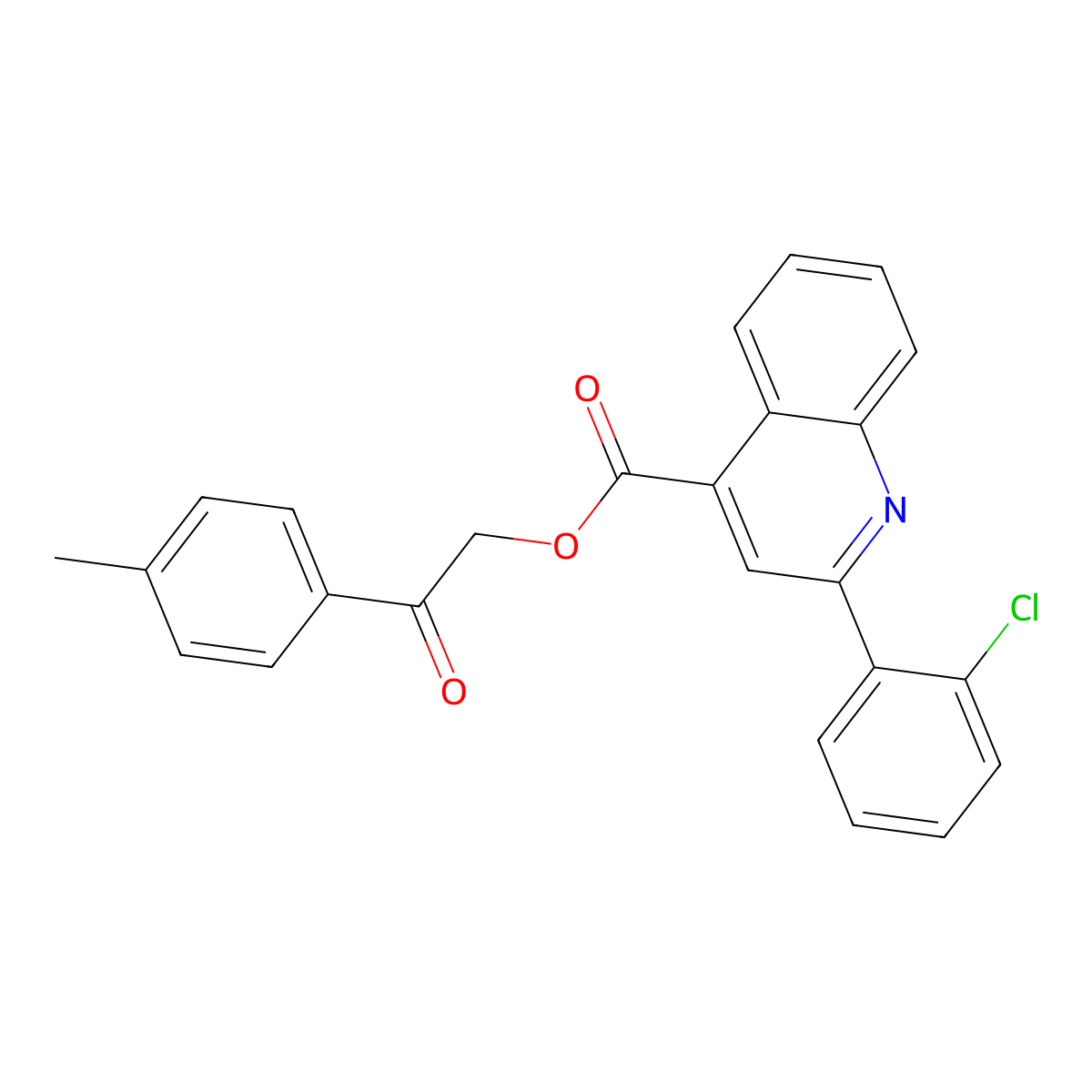 [2-(4-Methylphenyl)-2-oxoethyl] 2-(2-chlorophenyl)quinoline-4-carboxylate molecular structure, CAS 516470-39-6