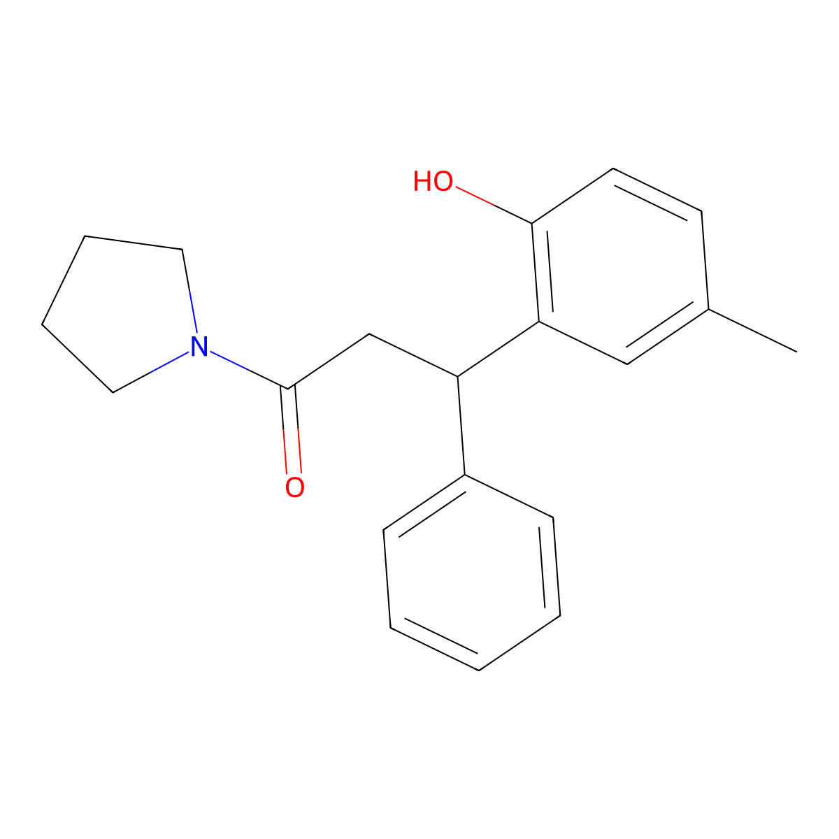 3-(2-Hydroxy-5-methylphenyl)-3-phenyl-1-pyrrolidin-1-ylpropan-1-one molecular structure, CAS 516470-71-6