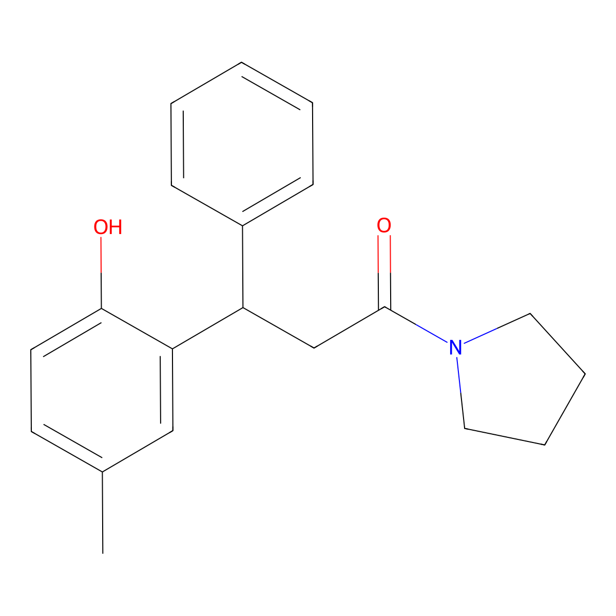 3-(2-Hydroxy-5-methylphenyl)-3-phenyl-1-pyrrolidin-1-ylpropan-1-one molecular structure, CAS 516470-71-6