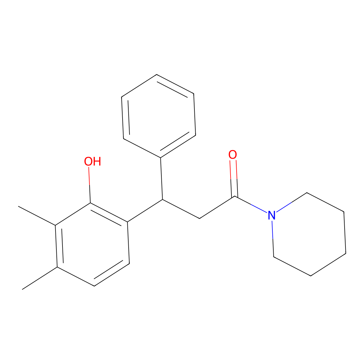 3-(2-Hydroxy-3,4-dimethylphenyl)-3-phenyl-1-(piperidin-1-yl)propan-1-one molecular structure, CAS 516470-79-4