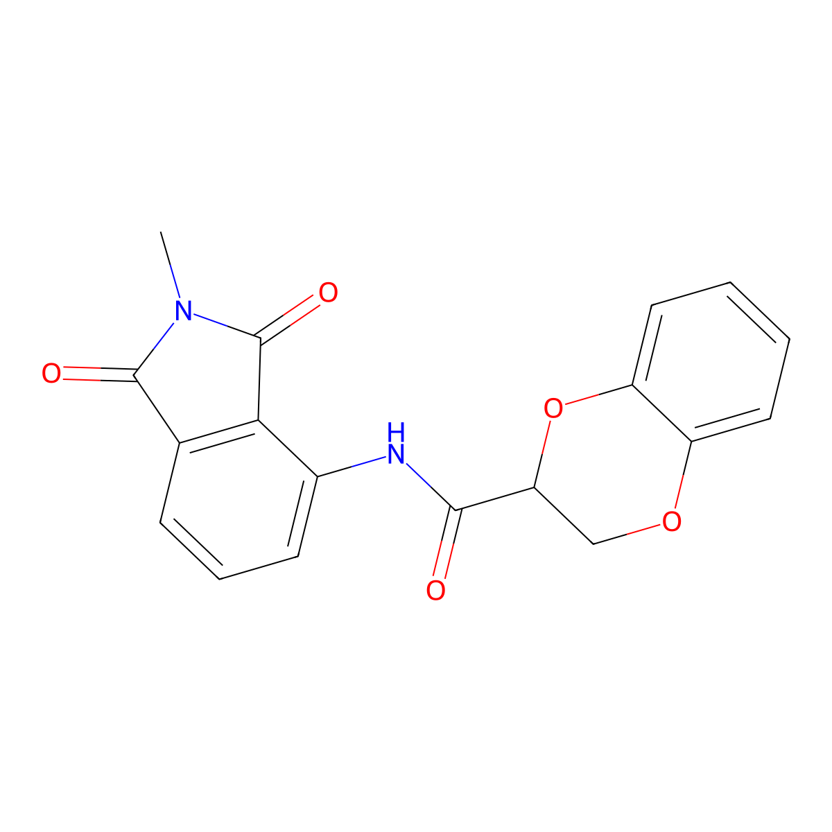N-(2-methyl-1,3-dioxo-2,3-dihydro-1H-isoindol-4-yl)-2,3-dihydro-1,4-benzodioxine-2-carboxamide molecular structure, CAS 516470-84-1