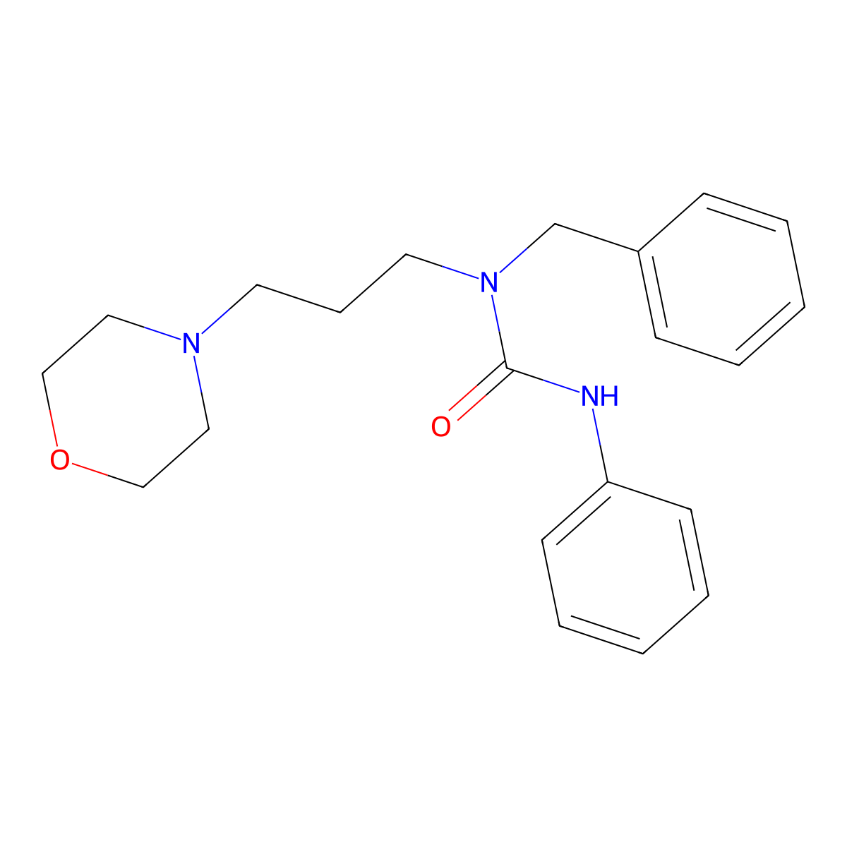 1-Benzyl-1-[3-(morpholin-4-yl)propyl]-3-phenylurea molecular structure, CAS 516485-20-4