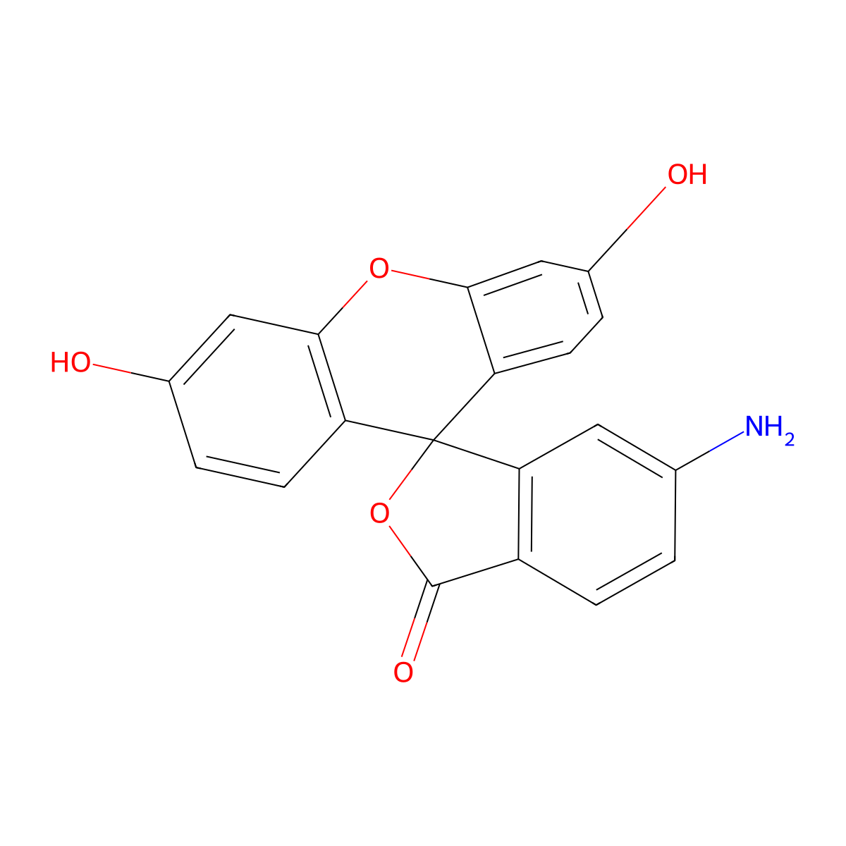 6-Amino-3',6'-dihydroxyspiro(isobenzofuran-1(3H),9'-(9H)xanthen)-3-one molecular structure, CAS 51649-83-3