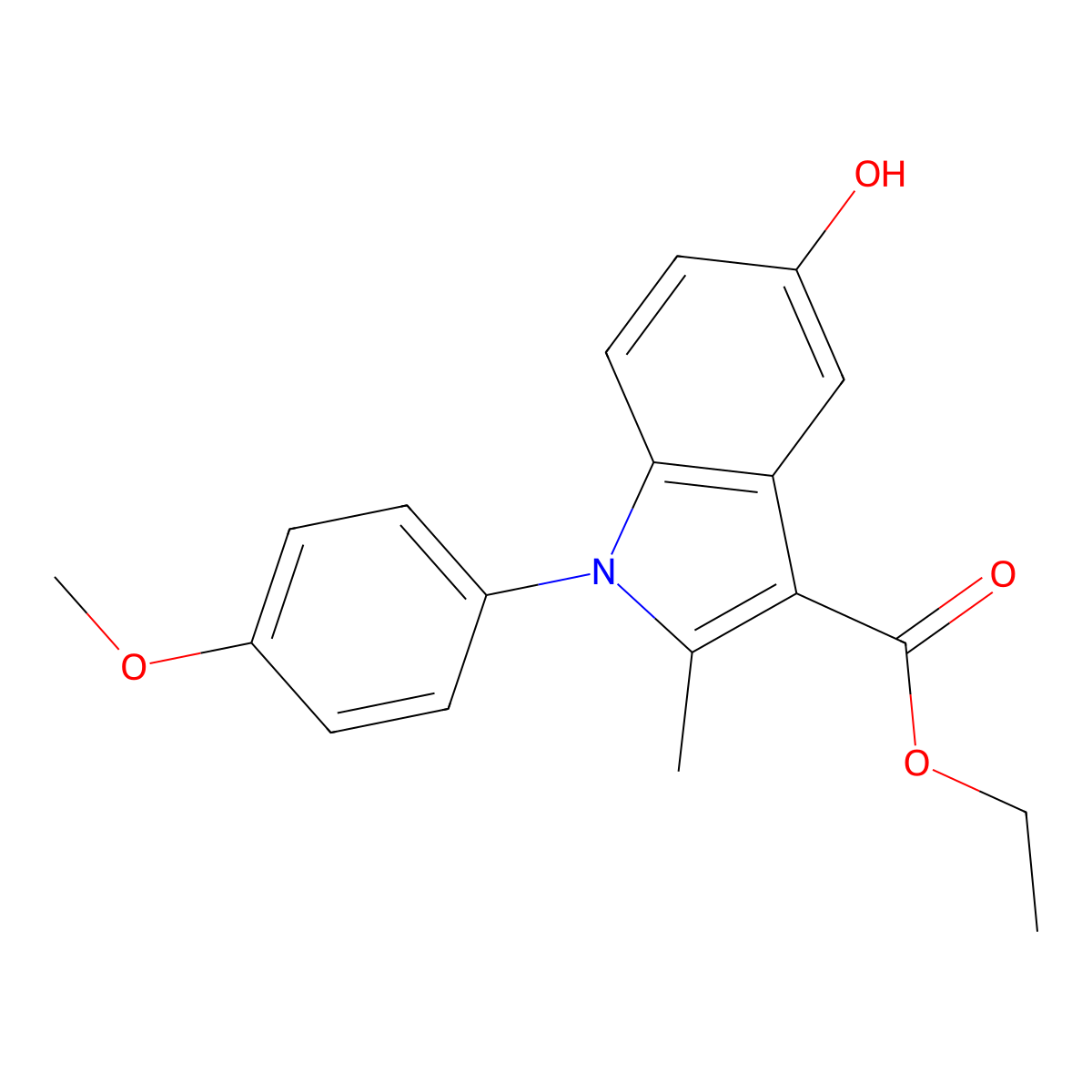 ethyl 5-hydroxy-1-(4-methoxyphenyl)-2-methyl-1H-indole-3-carboxylate molecular structure, CAS 5165-50-4