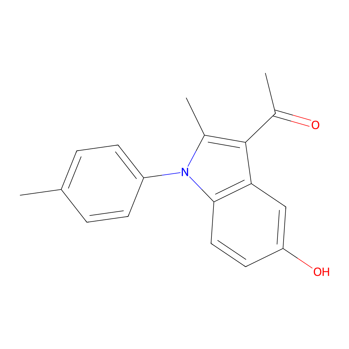 1-[5-Hydroxy-2-methyl-1-(4-methylphenyl)-1H-indol-3-yl]ethanone molecular structure, CAS 5165-56-0