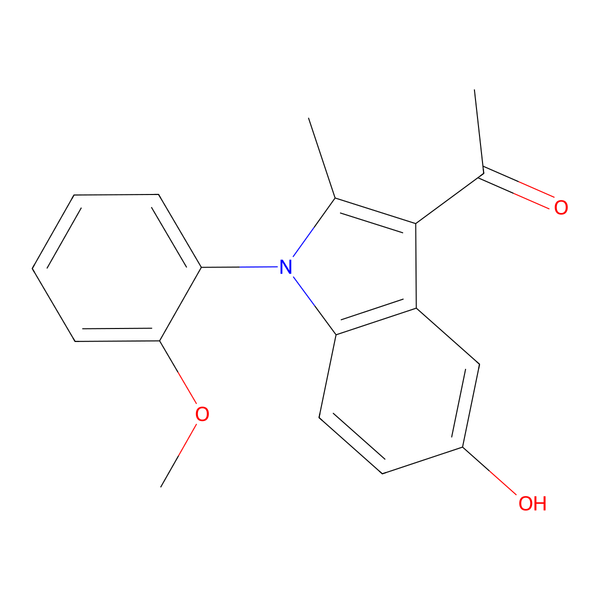 1-[5-Hydroxy-1-(2-methoxyphenyl)-2-methylindol-3-yl]ethanone molecular structure, CAS 5165-59-3