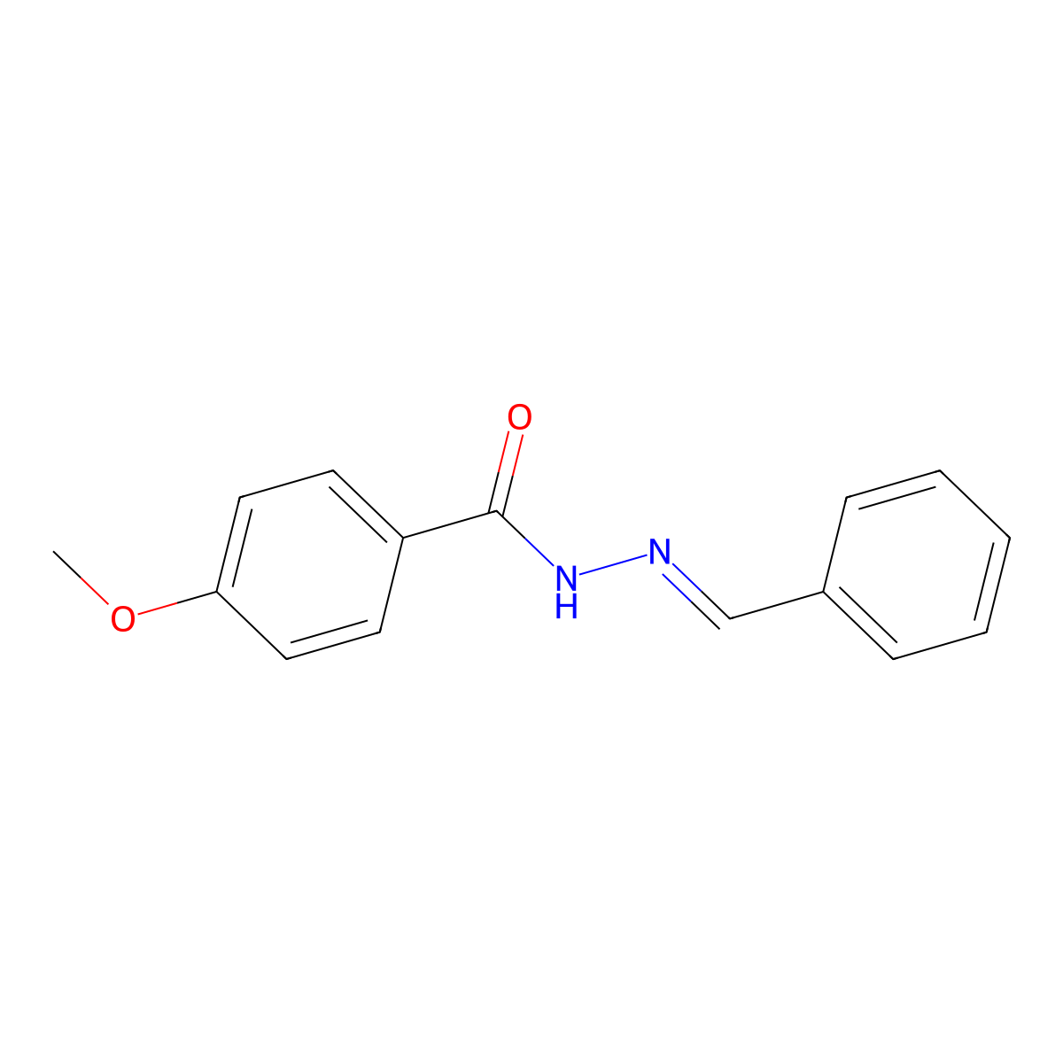 N-(Benzylideneamino)-4-methoxy-benzamide molecular structure, CAS 51651-81-1