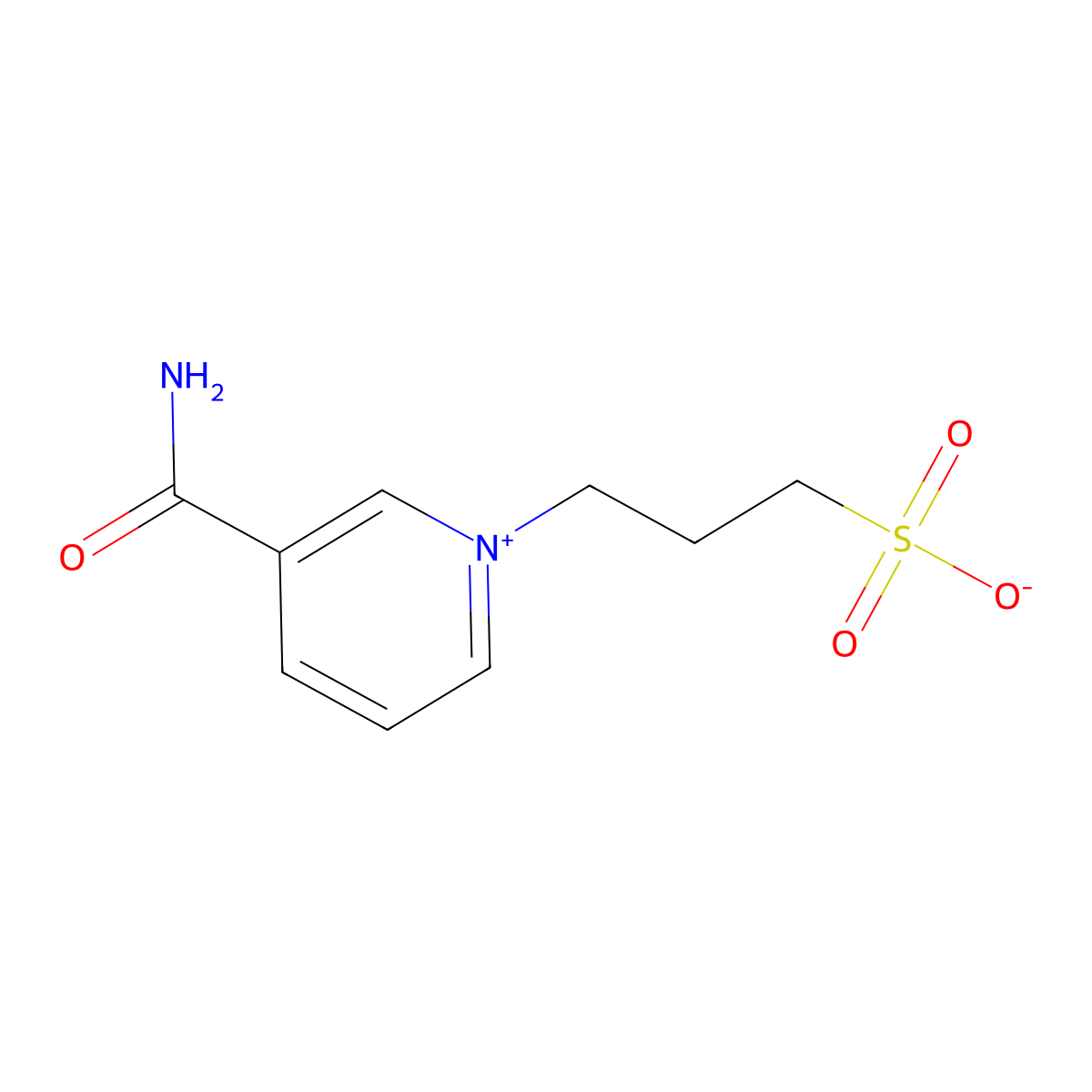 3-(Aminocarbonyl)-1-(3-sulphonatopropyl)pyridinium molecular structure, CAS 51652-08-5