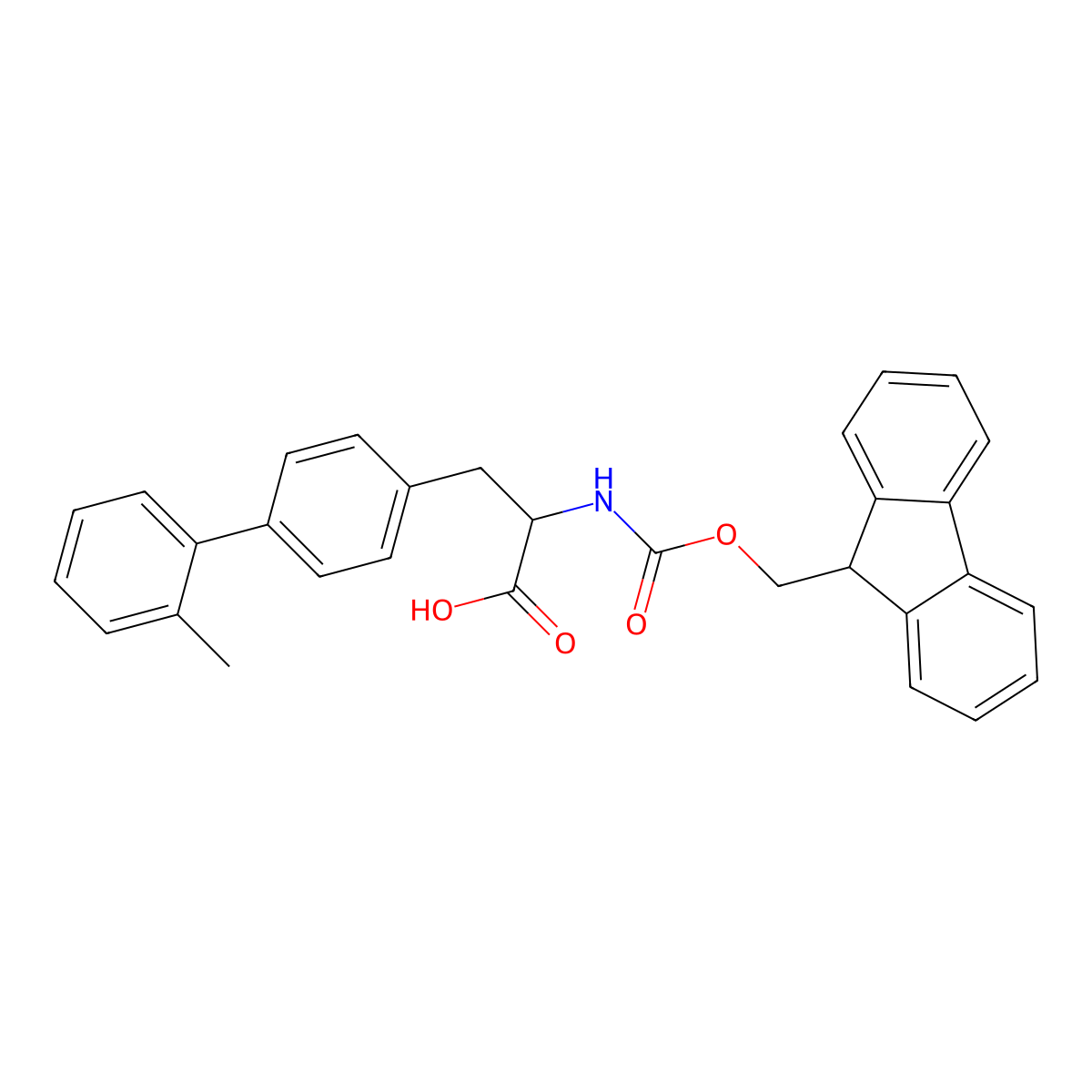 Fmoc-4-(2-methylphenyl)-L-phenylalanine molecular structure, CAS 516521-48-5